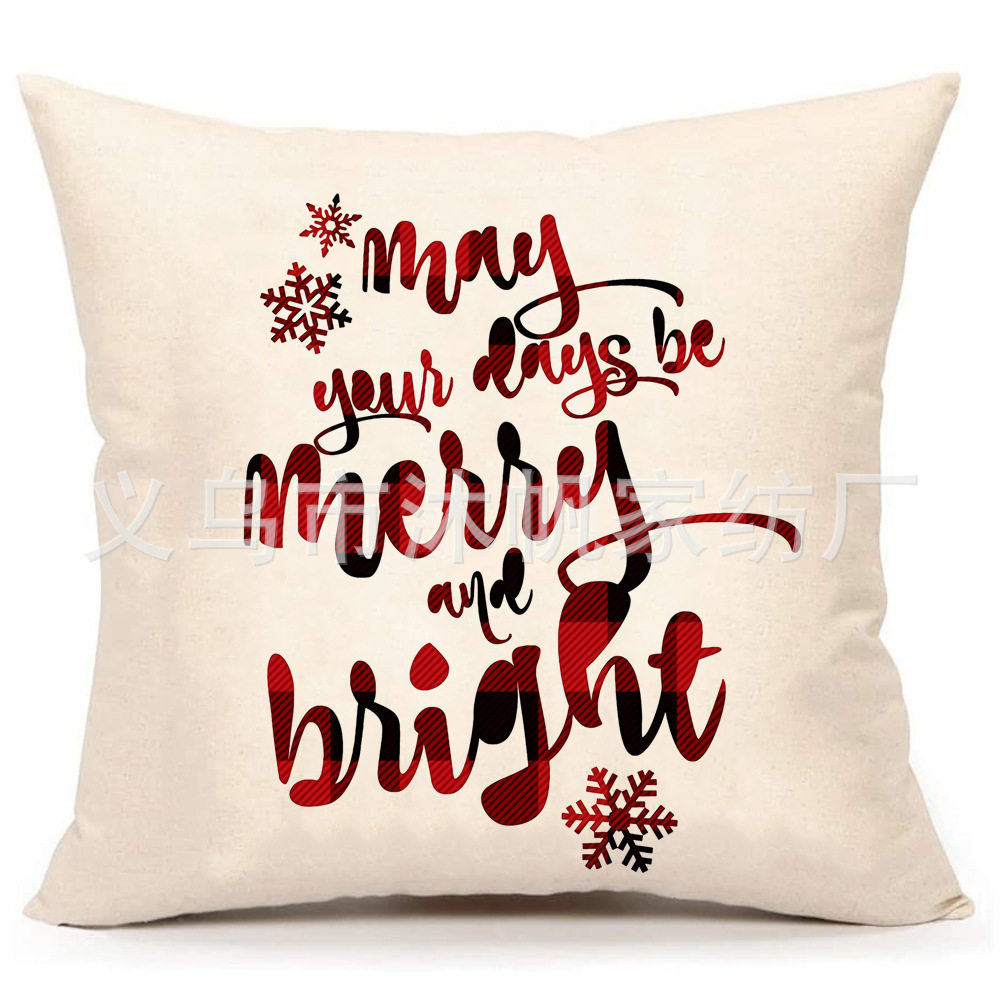 Popular Amazon Christmas Pillow Cover Customizable Factory Direct Sales Home Pillow Snowflake Christmas Tree Pillow Cover