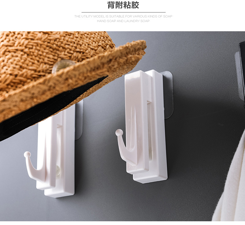 Creative Japanese power traceless marble hook bathroom coat hook key hang kitchen and bathroom coat hook