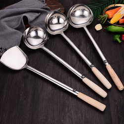 Spatula Non-Magnetic Stainless Steel Kitchenware Soup Ladle Hotel Household Spot Chef Long Handle Thickened Canteen Spatula