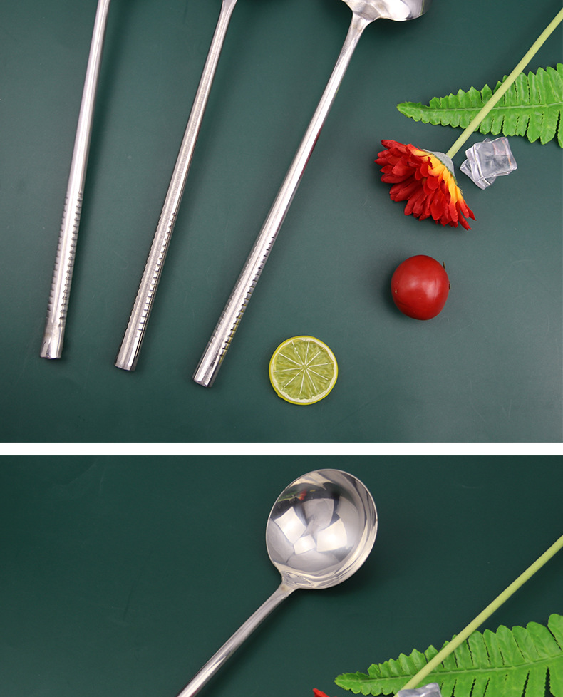 Spatula Non-Magnetic Stainless Steel Kitchenware Soup Ladle Hotel Household Spot Chef Long Handle Thickened Canteen Spatula