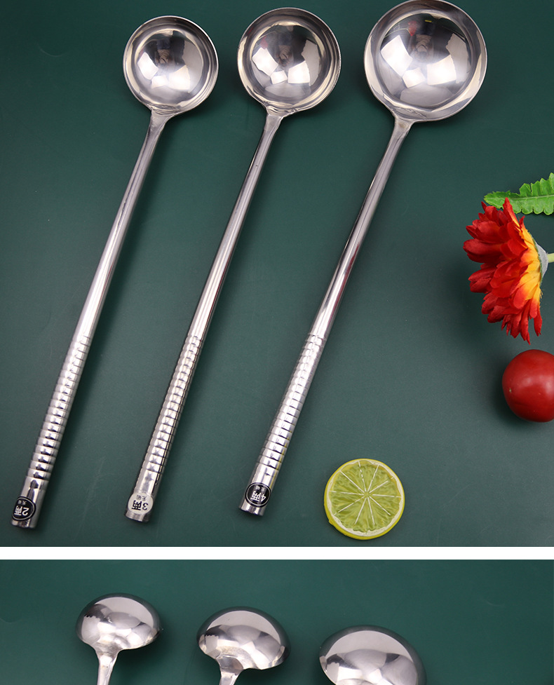 Spatula Non-Magnetic Stainless Steel Kitchenware Soup Ladle Hotel Household Spot Chef Long Handle Thickened Canteen Spatula
