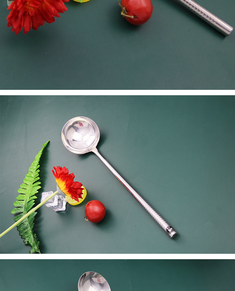 Spatula Non-Magnetic Stainless Steel Kitchenware Soup Ladle Hotel Household Spot Chef Long Handle Thickened Canteen Spatula