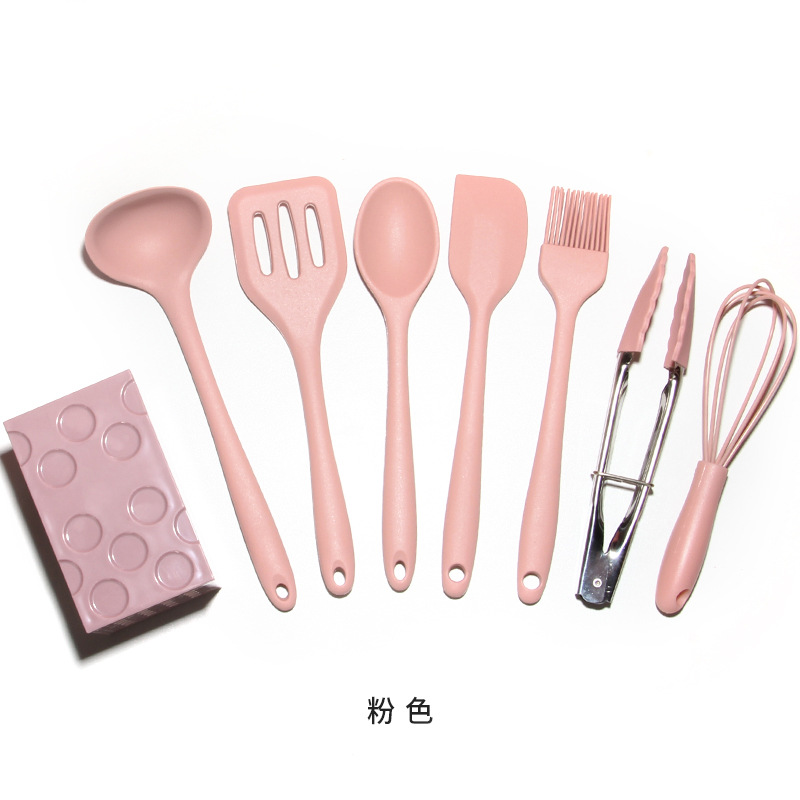 Baby Food Supplement Silicone 8-Piece Set Baking Suit Non-Stick Pan Mini Silicone Kitchenware Soup Ladle Household Shovel Egg Beating Oil