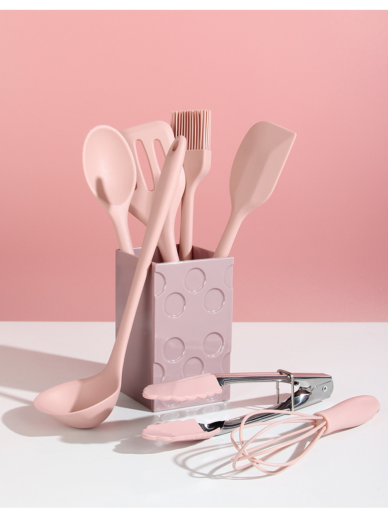 Baby Food Supplement Silicone 8-Piece Set Baking Suit Non-Stick Pan Mini Silicone Kitchenware Soup Ladle Household Shovel Egg Beating Oil