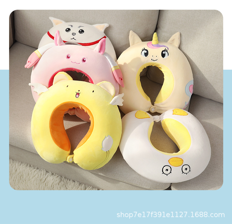Cute Cartoon Memory Foam U-Shape Pillow Car Cervical Pillow Travel Neck U-Shape Pillow Nap Head Rest Back Cushion Cute Cartoon Memory Foam U-Shape Pillow Car Cervical Pillow Travel Neck U-Shape Pillow Nap Head Rest Back Cushion