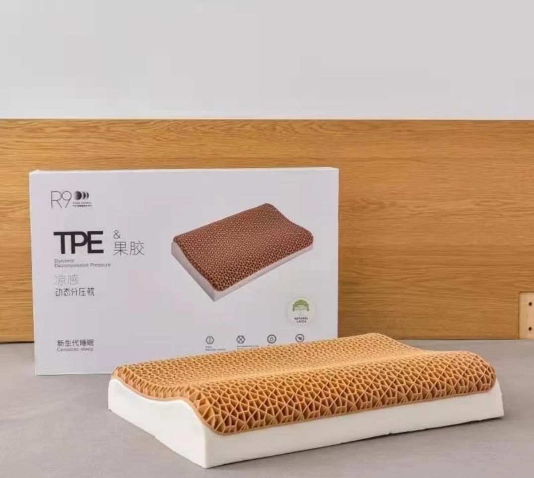 TPE Cool Dynamic Non-Pressure Pillow Latex Pectin Composite Pillow Core Memory Foam plus Pte Pectin Adult Pillow
