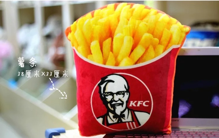 McDonald&#039;s Printed Pillow French Fries Hamburger Simulation KFC Printed Lumbar Support Pillow Office Fashion Pillow Children&#039;s Toys