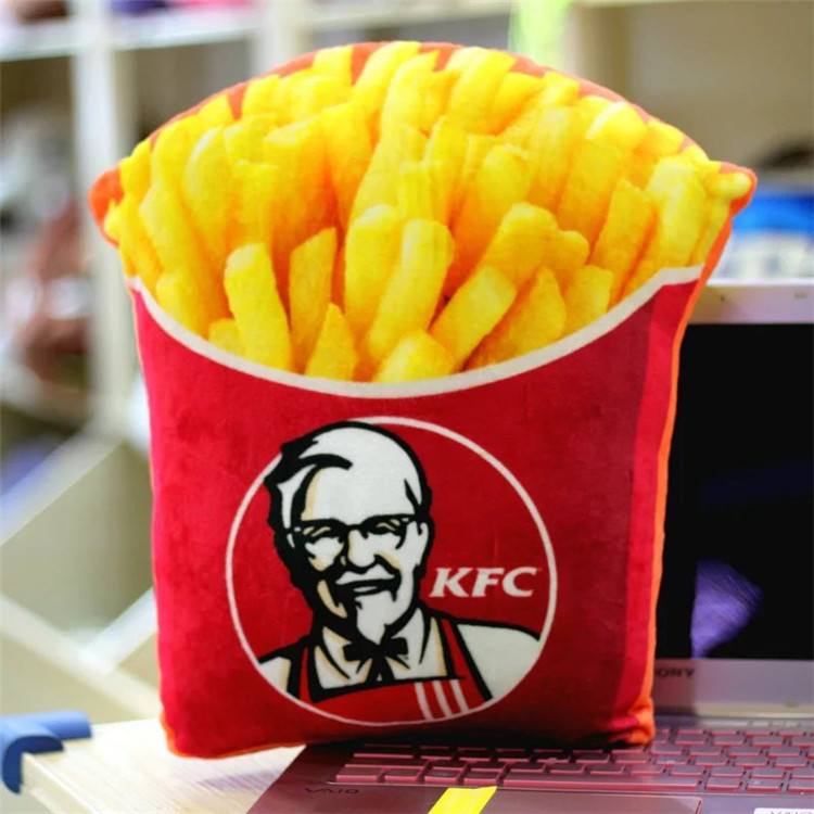 McDonald's Printed Pillow French Fries Hamburger Simulation KFC Printed Lumbar Support Pillow Office Fashion Pillow Children's Toys