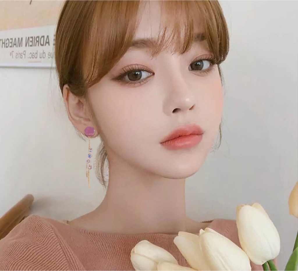 The tassel earring that shows face thin 2020 newstyle tide eardrop female net red temperament Korea is long money sterl The tassel earring that shows face thin 2020 newstyle tide eardrop female net red temperament Korea is long money sterl