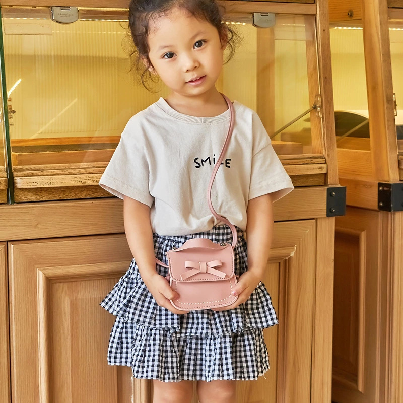 2021 Korean Style New Girls&#039; Single-Shoulder Bag Crossbody Fashion Mini Bow Personalized Children&#039;s Pocket Money Accessories Bag