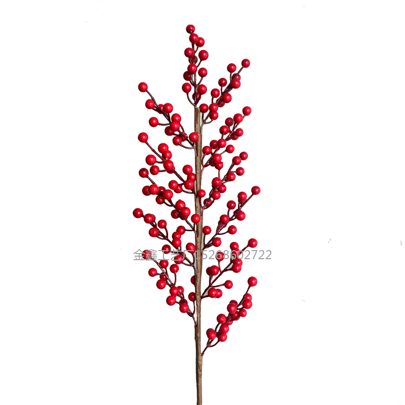 12 Branches Christmas Berry Red Rich Fruits 95cm  Fake Foam Fruit Holly Plants Artificial Flower Christmas Tree Home De