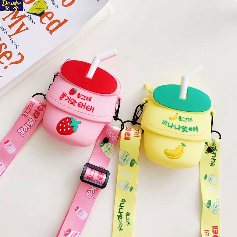 Silicone Children&#039;s Bags Medium Fruit Music Cup Children&#039;s Pocket Money Card Holder Silicone Messenger Bag
