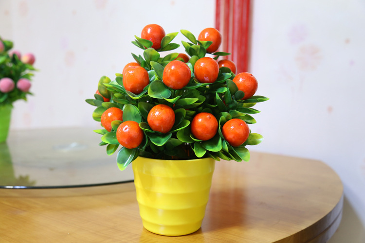 Artificial flower set fake peach indoor flowers bonsai furnishing parts living room decoration plastic fake fruit tree flowers potted plants
