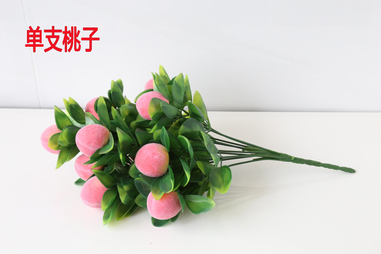 Artificial flower set fake peach indoor flowers bonsai furnishing parts living room decoration plastic fake fruit tree flowers potted plants