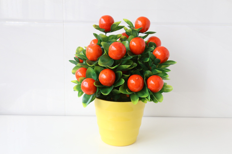 Artificial flower set fake peach indoor flowers bonsai furnishing parts living room decoration plastic fake fruit tree flowers potted plants