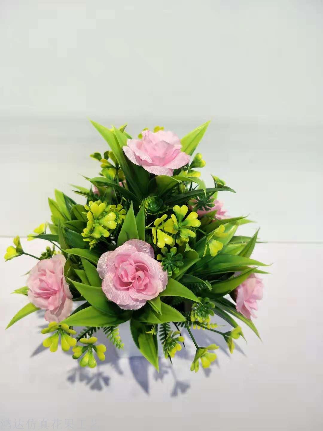 Artificial Plant Silk Flower Rose Bonsai Plastic Green Plant Fake Tree Decoration Home Furnishings Bonsai
