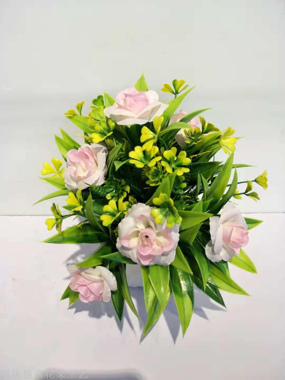Artificial Plant Silk Flower Rose Bonsai Plastic Green Plant Fake Tree Decoration Home Furnishings Bonsai