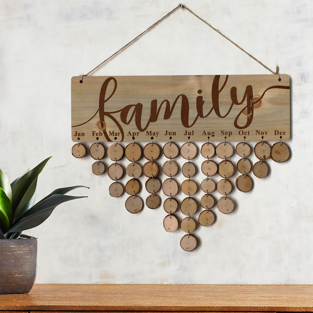 Wooden Calendar Hanging Birthday Gathering Party Home Decoration Pendant DIY Handmade Memo Wall Calendar Notice Board Wooden Calendar Hanging Birthday Gathering Party Home Decoration Pendant DIY Handmade Memo Wall Calendar Notice Board