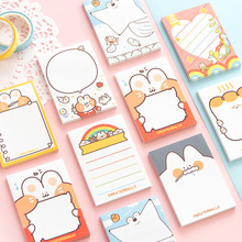 Korean Ins Cute Cartoon Girl Grid Plan Notepad Girl Heart Tear-off Note Message Memo