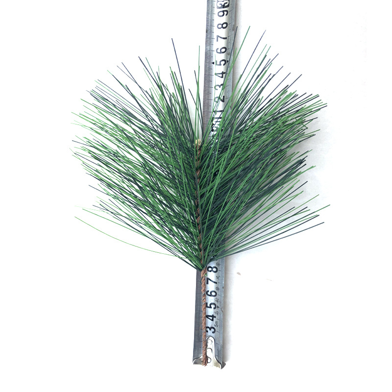 Artificial Plant Pine Needle Leaf Sun Protection Fire Prevention Fruit Tree Single Head Pine Needle Head Evergreen Welcome Pine Leaf Shaped Wholesale