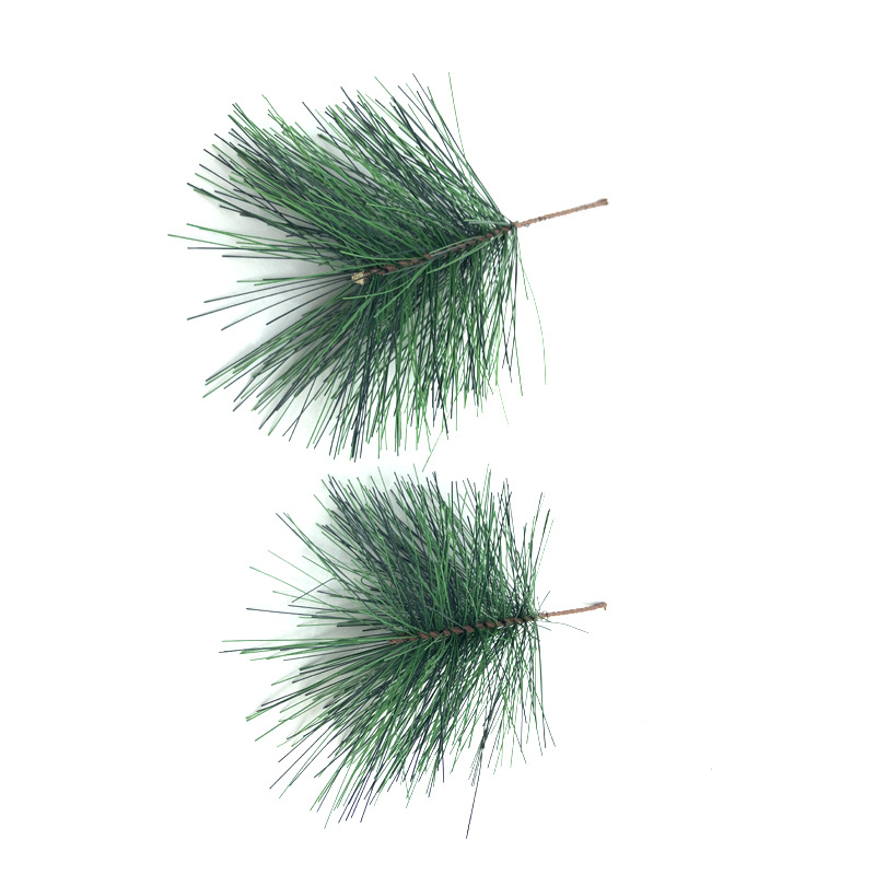 Artificial Plant Pine Needle Leaf Sun Protection Fire Prevention Fruit Tree Single Head Pine Needle Head Evergreen Welcome Pine Leaf Shaped Wholesale