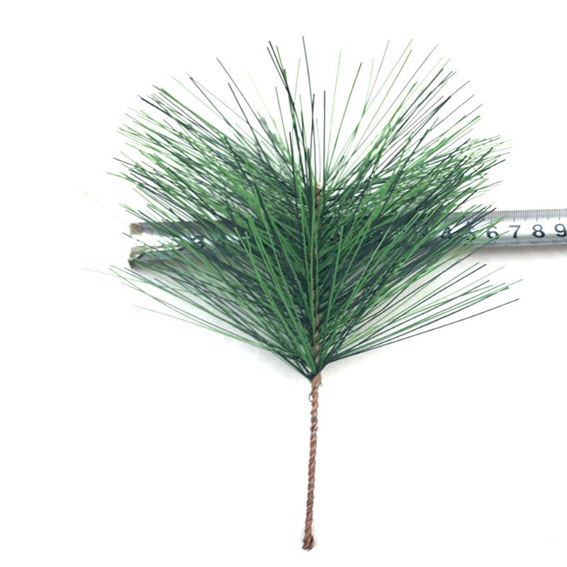 Artificial Plant Pine Needle Leaf Sun Protection Fire Prevention Fruit Tree Single Head Pine Needle Head Evergreen Welcome Pine Leaf Shaped Wholesale