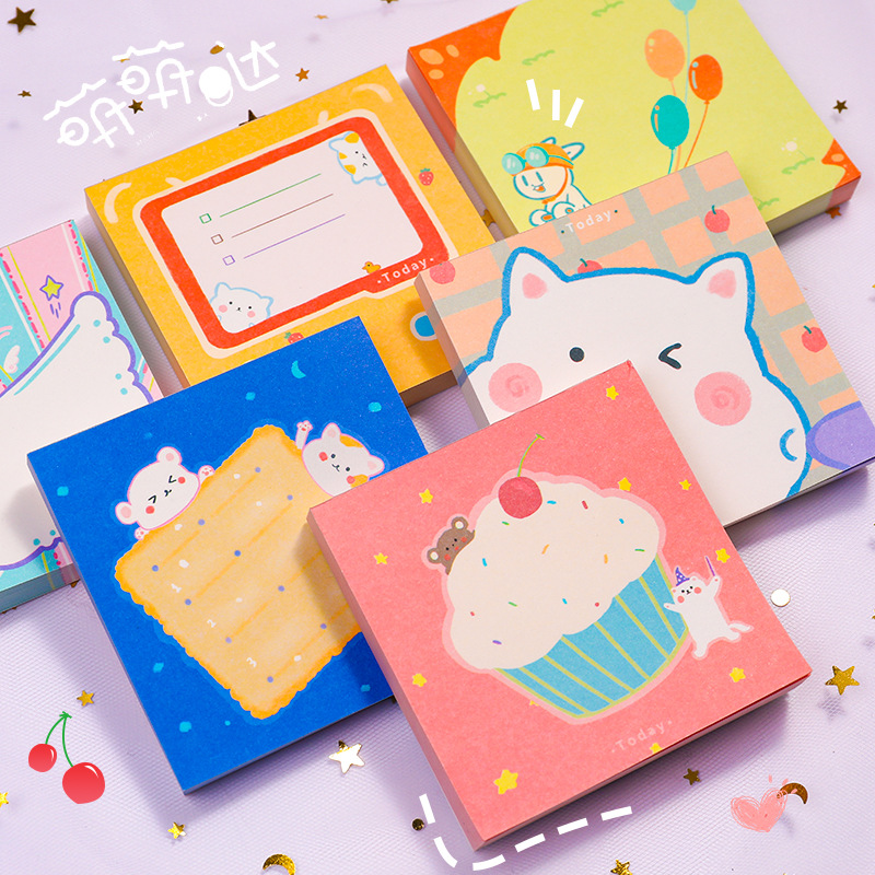 Yilan Creative Note Pad Ins Student Cartoon Note Pad Cute Note Tearable Small Notebook Memo