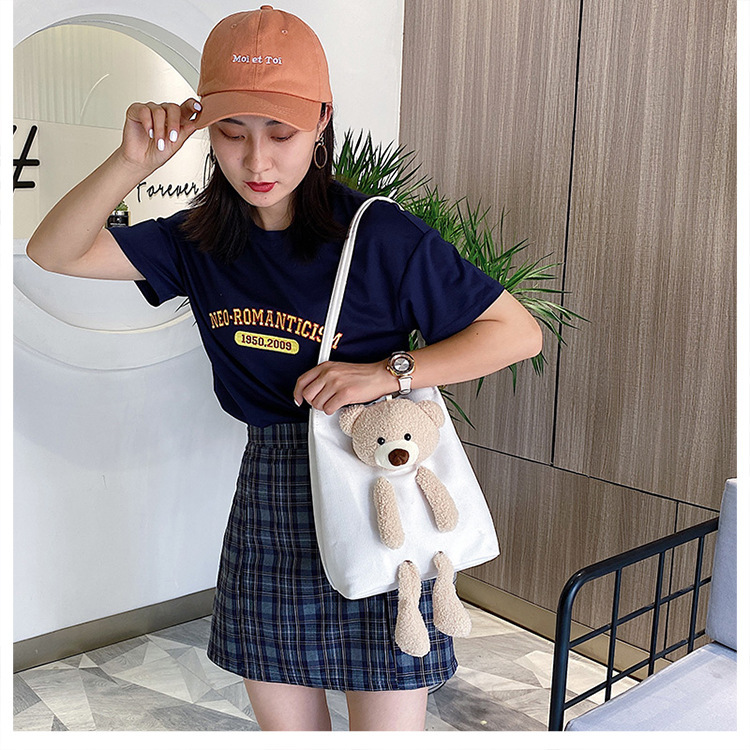 2020 Best-Selling New Shoulder Bag Little Bear Canvas Net Red Pocket for Lucky Money Cartoon Backpack Ins Women's Bag Bags Women's Bag 2020 Best-Selling New Shoulder Bag Little Bear Canvas Net Red Pocket for Lucky Money Cartoon Backpack Ins Women's Bag Bags Women's Bag