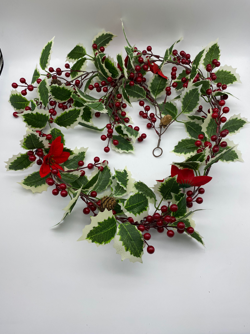 Christmas Wreath. Artificial Flower Leaf, Imitative Tree, Circle, Garland, Rattan