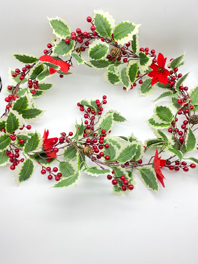 Christmas Wreath. Artificial Flower Leaf, Imitative Tree, Circle, Garland, Rattan