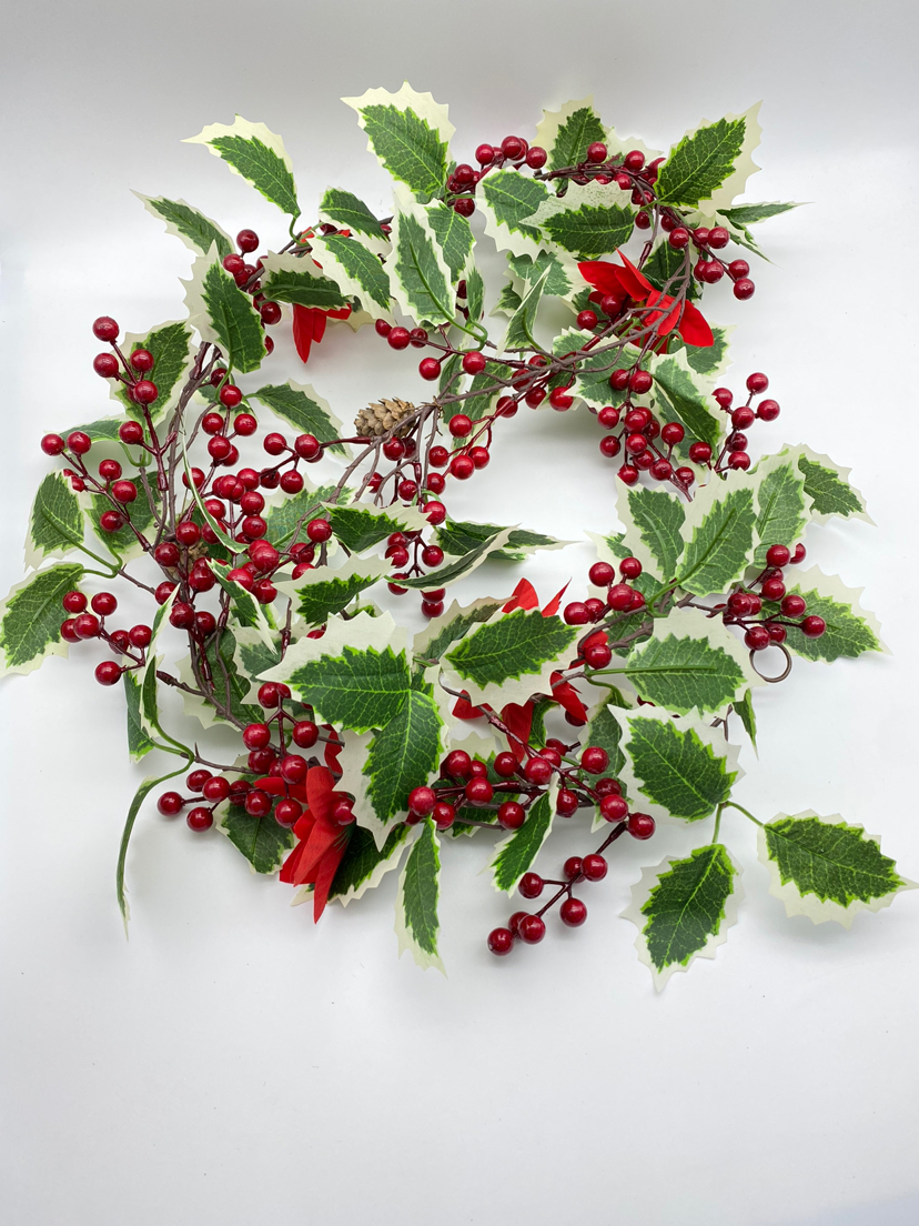 Christmas Wreath. Artificial Flower Leaf, Imitative Tree, Circle, Garland, Rattan