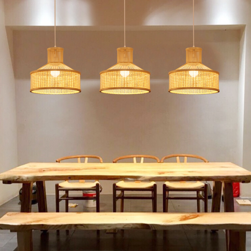Creative Chinese Chandelier Bamboo Artwork Pendant Lamp Bamboo Hanging Lamp Craft Living Room Bedroom Bamboo Lantern Factory Direct Sales