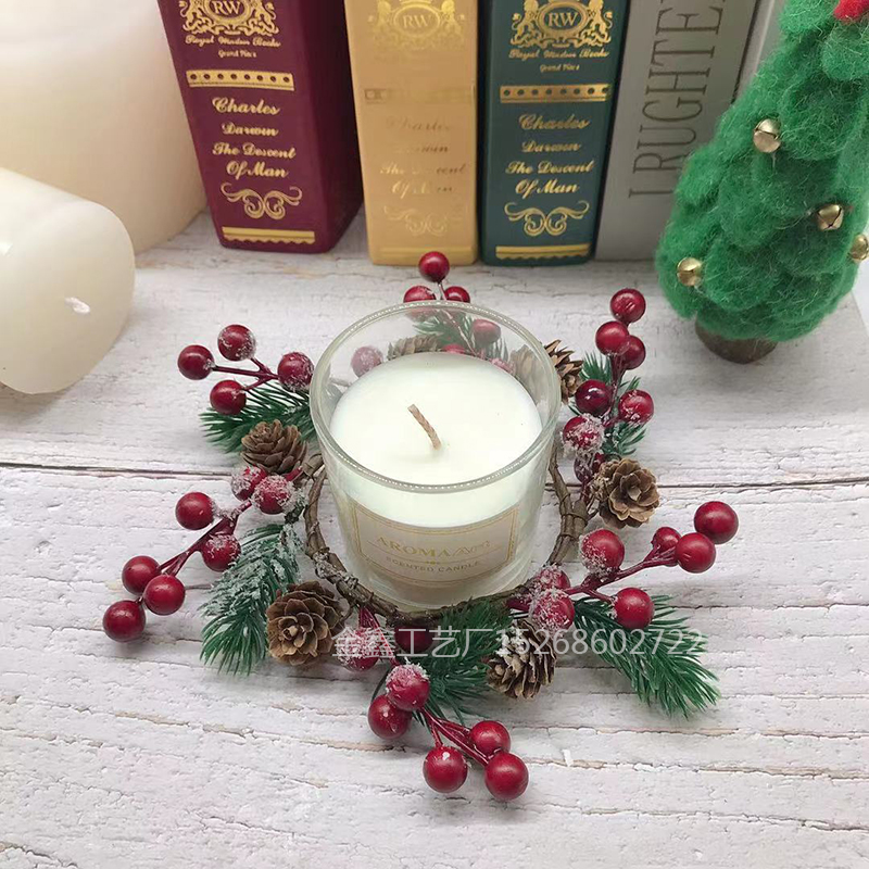 Christmas Wreath Artificial Berries Rattan Garland Christmas Tree Ornament Vine Ring Wedding Party Home Decor Supplies X