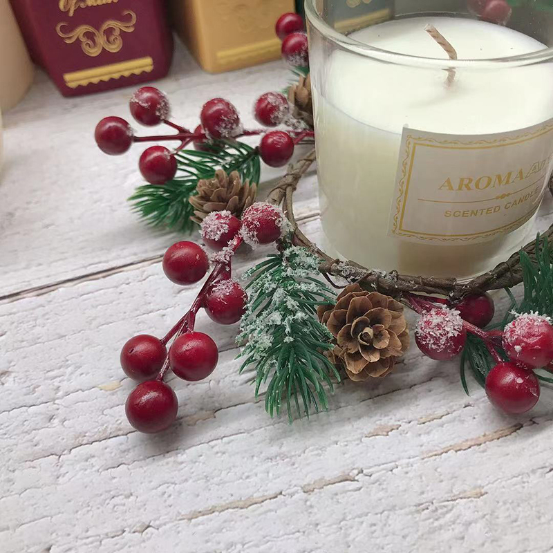 Christmas Wreath Artificial Berries Rattan Garland Christmas Tree Ornament Vine Ring Wedding Party Home Decor Supplies X