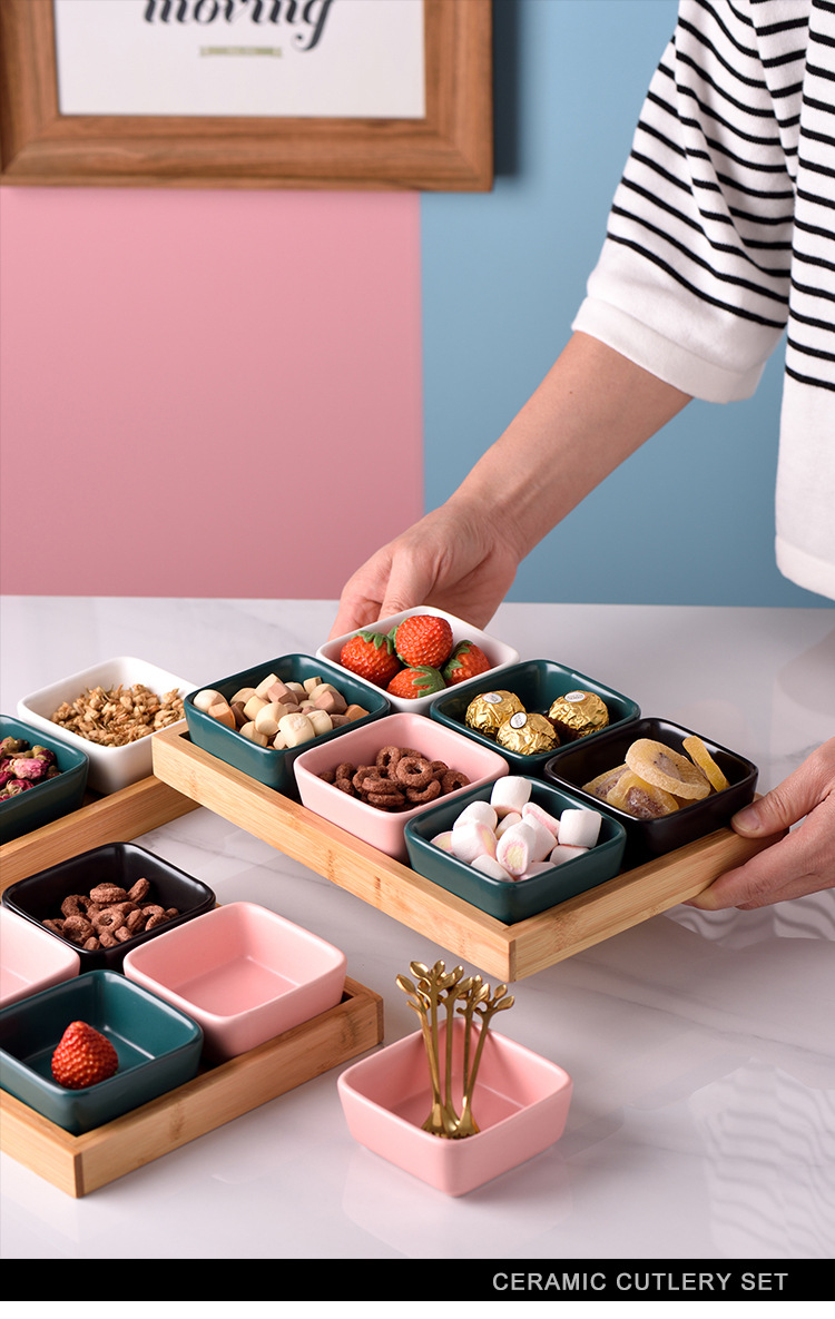 Ceramic Compartment Dried Fruit Tray Snack Japanese Small Saucer with Tray Living Room Home Melon Seeds Snack Fruit Plate Ceramic Compartment Dried Fruit Tray Snack Japanese Small Saucer with Tray Living Room Home Melon Seeds Snack Fruit Plate