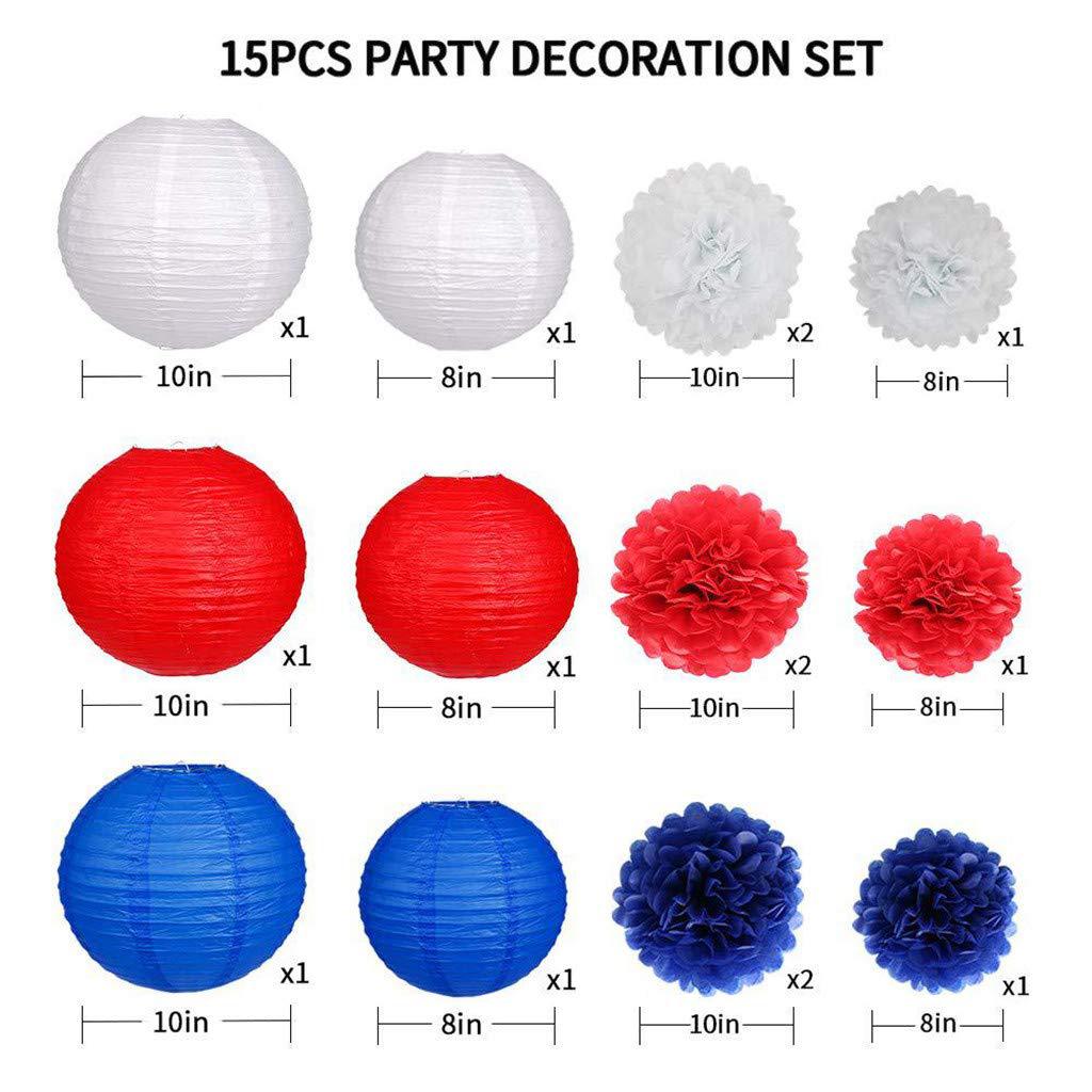 15PCs Pack Paper Flower Ball Chinese Lantern Set Birthday Party Wedding Decoration Background Layout