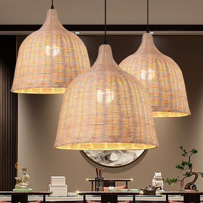 Chinese Style Bamboo Chandelier Creative Lantern Hot Pot Restaurant Restaurant Hotel Tea House B &amp; B Lamp Japanese Style Personality Bamboo Artwork Lamps