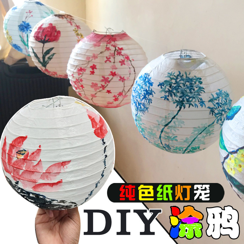 Factory Wholesale Lantern Creative Chinese Lantern Festival Celebration DIY Hand Painted Graffiti Chinese Lantern Wholesale