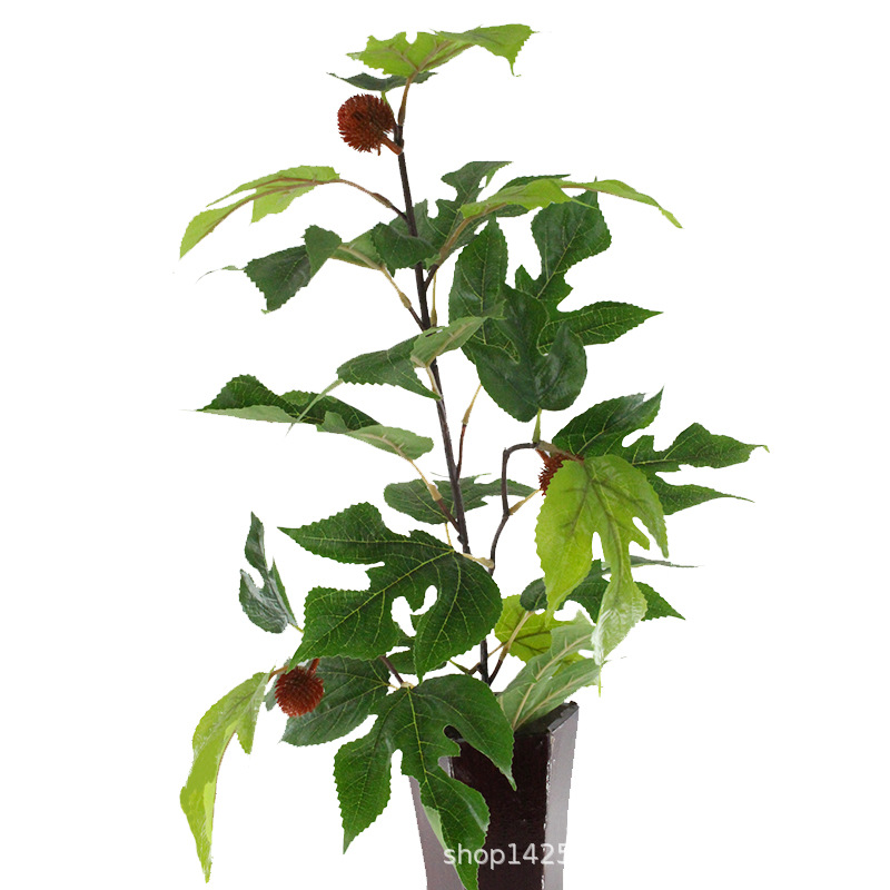 Artificial Plant Tree Branches Peach Tree 0.9 M Single Stem Leaf Valley Leaves Shooting Landscape Engineering Factory Sales