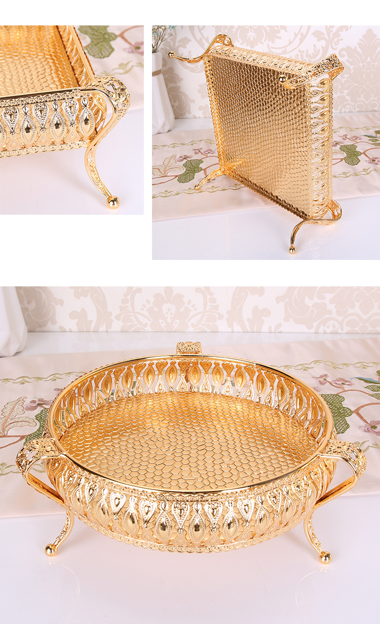 Living Room Household fruit tray Creative Modern Metal fruit Tray European multi-functional Tea Table Desktop Snack box Living Room Household fruit tray Creative Modern Metal fruit Tray European multi-functional Tea Table Desktop Snack box