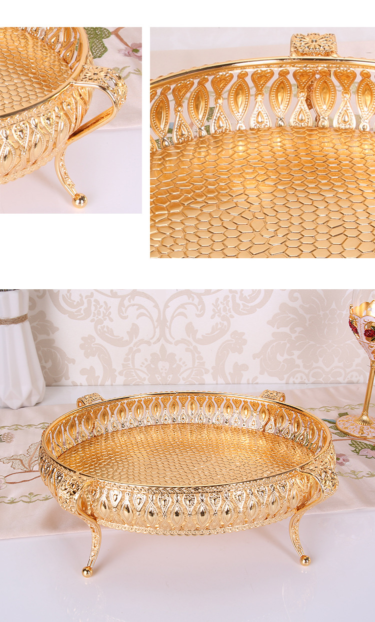 Living Room Household fruit tray Creative Modern Metal fruit Tray European multi-functional Tea Table Desktop Snack box Living Room Household fruit tray Creative Modern Metal fruit Tray European multi-functional Tea Table Desktop Snack box