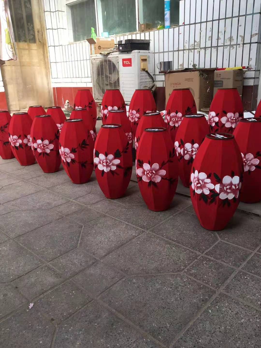 New Chinese Fabric Hand Painting Olive Chandelier Creative Restaurant Hot Pot Restaurant Red Lantern Chandelier Antique GD Lamps