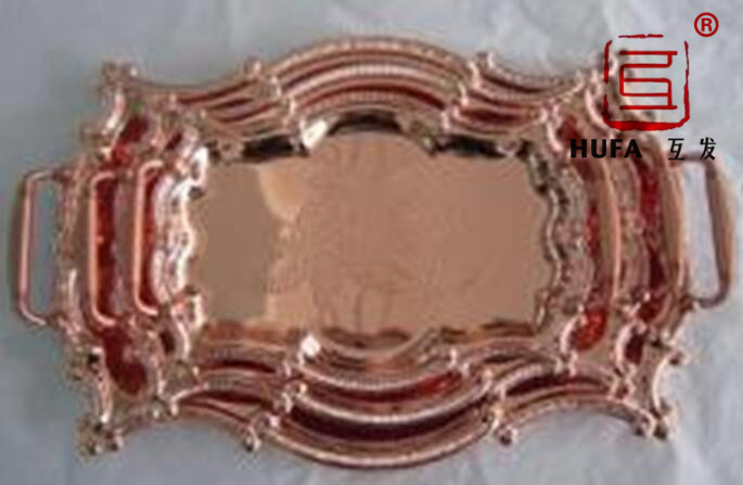  three-piece set buffet plate plate decorative serving tray stainless steel kitchenware fruit tray