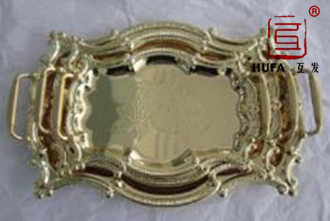  three-piece set buffet plate plate decorative serving tray stainless steel kitchenware fruit tray