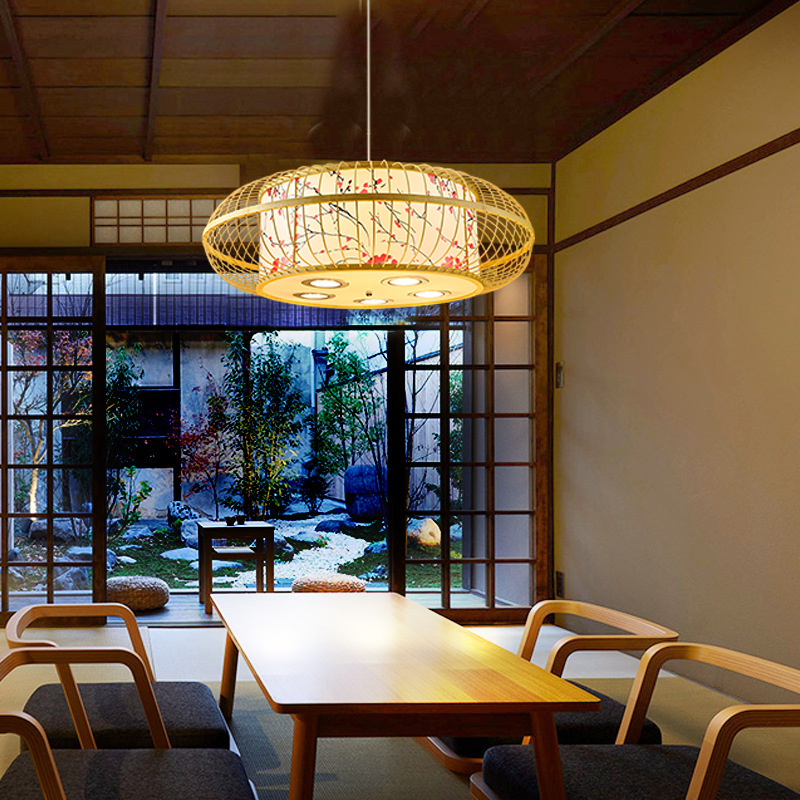 Bamboo Woven Bamboo Artwork Lantern Zen Chinese Restaurant Private Room Hot Pot Restaurant Restaurant Stall Bed &amp; Breakfast Japanese Tea Room Chandelier