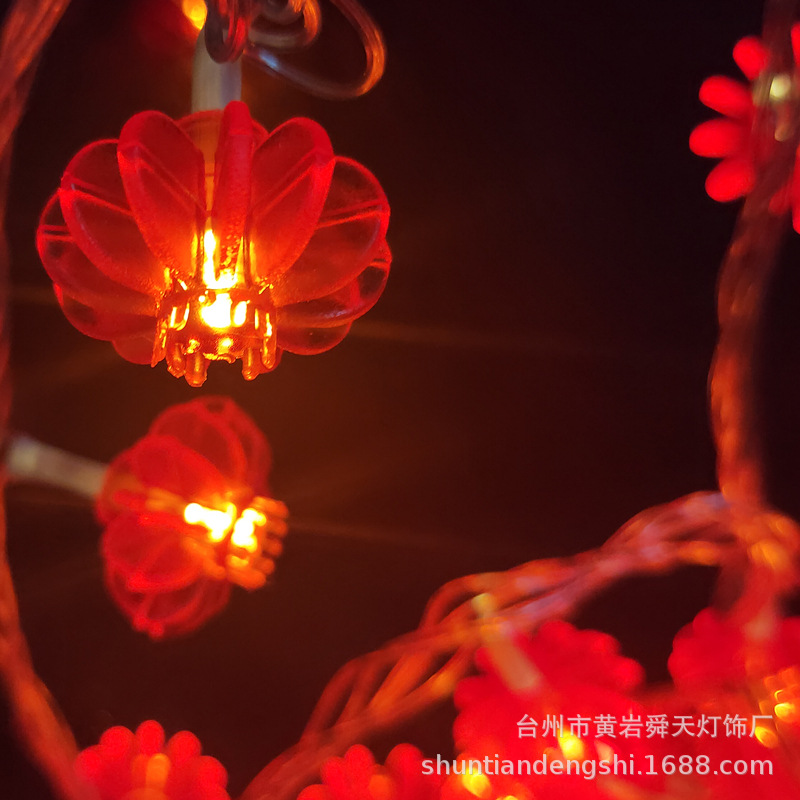 LED Colored Lamp Flashing Light Luminous Red Lantern String Starry Spring Festival Lighting Chain Decoration Chinese Knot Lamp for New Year and New Year