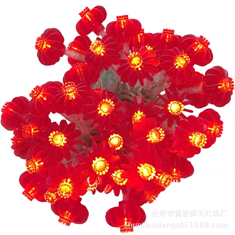 LED Colored Lamp Flashing Light Luminous Red Lantern String Starry Spring Festival Lighting Chain Decoration Chinese Knot Lamp for New Year and New Year