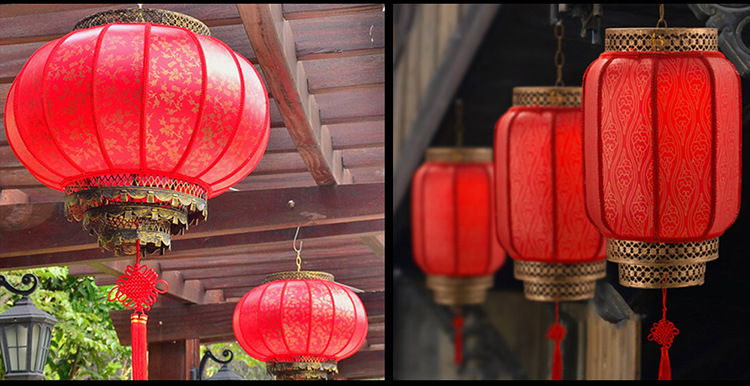 Spring Festival Outdoor Waterproof Chinese Scenic Spot Advertising PVC Red Sheepskin Lantern Antique Decorative Wax Gourd GD Wholesale