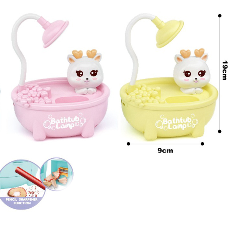 Cartoon Bathtub Led Desk Lamp USB Rechargeable Desk Bedside Lamp Student Children Reading Adjustable Folding Portable