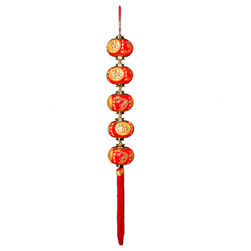 Small Bell Pepper Ornaments Chinese Style Small Red Lantern Wholesale Spring Festival Outdoor Decoration New Year Flocking Small Bell Pepper Strings